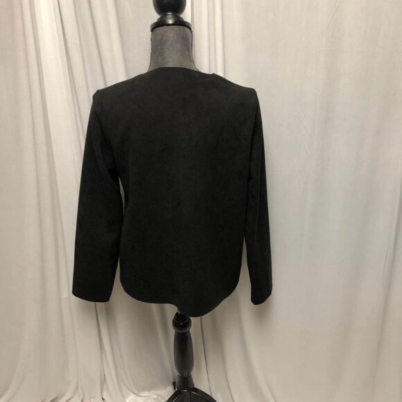 Carmen Marc Valvo Black Studded Faux Suede Jacket Womens Size Small Luxe Blazer - Picture 7 of 9